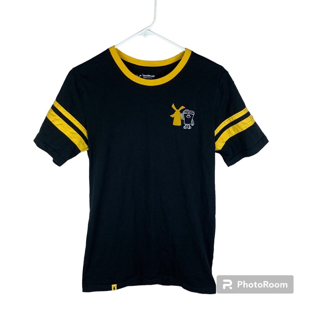 Dutch Bros Coffee Black and Yellow Steelers Inspired Tee Shirt Sz M